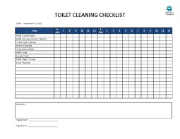 Toilet Cleaning Checklist Templates At Allbusinesstemplates