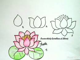 Art lotus flower drawing easy. Lotus Flower Drawing For Beginners Novocom Top