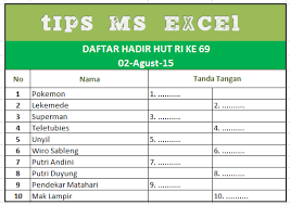 Silahkan bisa di download melalui link yang sudah dipersiapkan di bawah ini. Cara Cepat Membuat Daftar Hadir Menggunakan Rumus Microsoft Excel