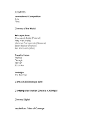 Star sessions with claire adams. Contents International Competition Jury Films Cinema Of The