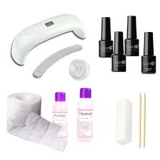 Mini Zestaw Do Manicure Hybrydowego Z Lampa Mostkiem 12 Elementow