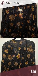 Black And Gold Blouse Ann Taylor Loft Sheer Floral Black Gold Blouse Black Floral Gold Blouse Clothes Design
