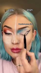 2016 vs 2021 makeup 💄 #reels #beautyevolution #5yearsmakeup #makeuptrends  #thenandnow #makeupcomparison
