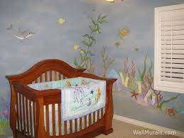 Ocean Theme Baby Room Mural With Dolphin And Sea Turtle Baby Room Colors Ocean Themed Nursery Baby Room Themes