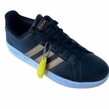 Black And Gold Adidas Sneakers Womens Amputee Right Shoe Adidas F36486 Womens Grand Court Black Gold Sneaker 7 Eu 37 5 Ebay In 2020 Adidas Shoes Adidas Women Boot Shoes Women