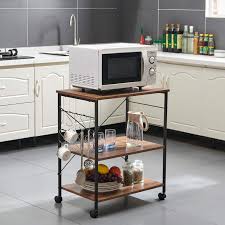 Check spelling or type a new query. Buy Wimarsbon Kitchen Trolley Cart Rolling Kitchen Island Serving Cart Utility Cart 3 Tier Storage Shelf Kitchen Microwave Cart W 12 Hooks Lockable Caster Baker S Rack For Dining Room Restaurant Online In