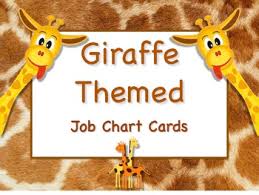 Giraffe Job Chart Cards Signs Great For Classroom Management Adorable
