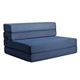 Memory foam futon mattress roll out/fold up guest bed | royal blue 190cm x 140cm. Top 10 Best Foldable Futons 2020 Bestgamingpro
