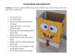 I like how the stocki. How To Make A Spongebob Costume From A Cardboard Box Spongebob Costume Diy Spongebob Costume Spongebob Halloween