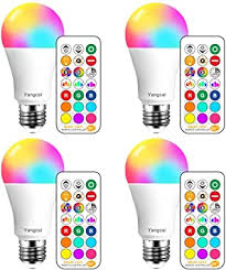 Yangcsl Led Light Bulbs 85w Equivalent 1200lm Rgb Color Changing Light Bulb 6 Moods Memory Sync Dimmable A19 E26 Screw Base Timing Remote Control Included Pack Of 4 Amazon Com