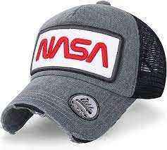 Ililily Nasa Worm Logo Embroidery Baseball Cap Mesh Snap Back Trucker Hat In 2020 Embroidery Logo Trucker Hat Clothes Design