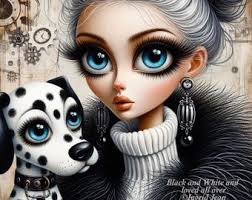 Black and White and loved all over counted cross stitch pattern by Ingrid  Jean (Digital Format)