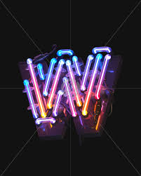There have neon line, neon circle light png and neon text png download. W From Ultra Neon Font On Yellow Images Creative Fonts