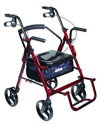 Duet Rollator Transport Chair Burgundy Transport Wheelchair Transport Chair Wheelchair