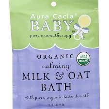 Organic, whole grain oat powder creates a creamy bath suspension of skin. Aura Cacia Baby Milk Oat Bath Calming Organic Shop The Marketplace