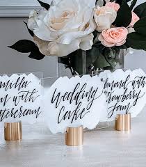 Acrylic Brush Stroke Buffet And Dessert Table Signs Painted Etsy Dessert Table Sign Wedding Catering Wedding Desserts