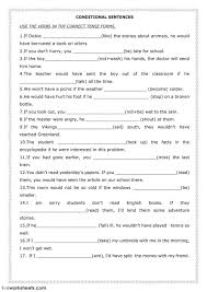 Identify The Tenses In Bold Then Match Them With The Correct Description Conditional Sentences Interactive And Downloadable Worksheet You Can Do The Exercises Online Or Download T Conditional Sentence Conditionals Grammar Sentences