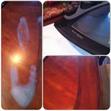 Hold the steel wool in 1 hand, and rub it in a single direction on top of the burn mark in your hardwood. How To Remove White Burn Marks From Wood Furniture I Had Sat Hot Cocoa Cups On The Table And The Left White Ring Wood Repair Wood Furniture Cherry Wood Floors
