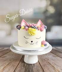 Orange cupcake with sparkler and copy space to side. Buttercream Cat Cake Girls Birthday Cakes Easy Birthday Cake For Cat Cat Cake