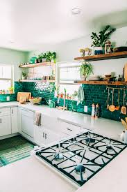 Amazing gallery of interior design and decorating ideas of seafoam green kitchen backsplash tiles in bedrooms, dining rooms, bathrooms, laundry/mudrooms, kitchens by elite interior designers. Boho Kitchen Reveal The Whole Enchilada Justina Blakeney