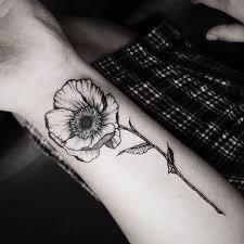 Anemone Flower Tattoo Black And White 99 Sensational Flower Tattoos Flower Tattoo Simple Flower Tattoo Anemone Tattoo