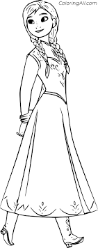 Get inspired by our community of talented artists. Anna With A Beautiful Dress Coloring Page Coloringall