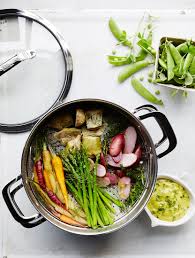 Steamed Spring Vegetables With Garlic Herb Aioli Williams Sonoma Taste Spring Veggies Vegetarian Recipes Healthy Recipes