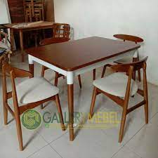 Kursi makan minimalis jati jepara harga murah bisa anda pesan di agha furniture jepara yang jual set meja makan terbaru harga murah kualitas terbaik call : Jual Set Meja Makan Jati Kursi 4 Kursi Meja Makan Cafe Minimalis Murah Kab Jepara Gallery Mebel Tokopedia