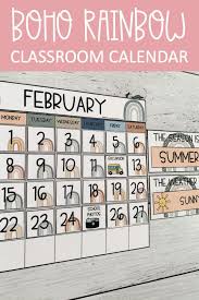 Modern Boho Rainbow Classroom Calendar Weather Chart Neutral Rainbow Theme Classroom Calendar Classroom Teaching Blogs
