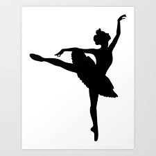 Colors may vary slightly due to monitor differences. Ballerina Silhouette Black Art Print By Xooxoo Society6