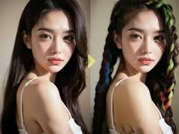 There is a bird with a colorful head and a colorful beak