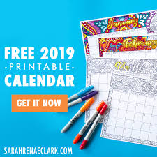 Each of the free printable coloring calendar 2022 contains pages that are perfect to print for your classroom, child, or homeschool students for next year! Free 2019 Printable Coloring Calendar By Sarah Renae Clark