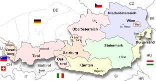 The old west german states: Osterreich Austria Landkarte Osterreich Osterreich Bundeslander Und Ihre Hauptstadte