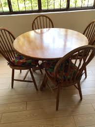 Put classic design on a pedestal with the haddie round dining set. Round Dining Table Set 4 Chairs Furniture Tables Chairs On Carousell