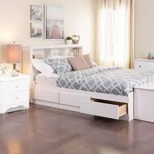 6 deep drawers with finger pulls for easy opening. Prepac Monterey White Queen Platform Storage Bed Discount Bandit