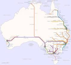 Highways And Railroads Of Australia As A Subway Maps Vivid Maps Australian Maps Australia Map Train Map