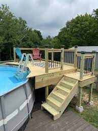 Intex Pool Deck Backyard Pool Pool Deck Plans Swimming Pool Decks