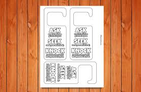 Ask Seek Knock Door Hangers Printable Ministryark Sunday School Crafts For Kids Bible Crafts For Kids Bible Crafts