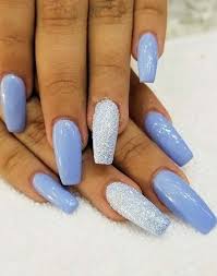 24 Stunning Glitter Nail Art Designs That You Will Love To 45 Festive Christmas Nail Art Ideas E Blue Glitter Nails Winter Nails Acrylic Colorful Nail Designs