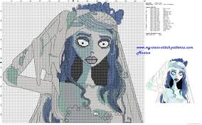 Cross stitch pattern scheme for cross stitch wedding gift | etsy. Emily The Corpse Bride Cross Stitch Pattern Free Cross Stitch Patterns Simple Unique Alphabets Baby