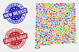 In april 2020, the 2021 state budget was passed, modifying the coat of arms to include e pluribus unum as a secondary motto beneath excelsior. Module New Mexico State Map And Scratched Assembled And Creative Slogan Stamp Seals Stock Vector Illustration Of Joint Construct 152317629