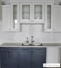 Navy Blue Ink Lowers White Uppers Client Office Break Room Kitchen Daly Designs Kitchen Cabinets Over Sink Kitchen Sink Decor Victorian Kitchen