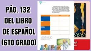 El contenido de los libros es propiedad del titular de derechos de autor correspondiente. Pag 132 Del Libro De Espanol Sexto Grado Youtube