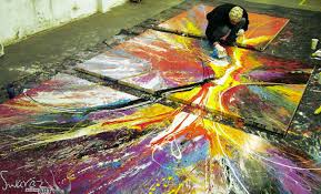 Ready to hang large canvas art, with or without floater frame. Big Abstract Painting Featured On The Feed On Amazon Prime Alderbaran