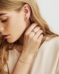 Michelle 14k White Gold Band Ring White Diamond