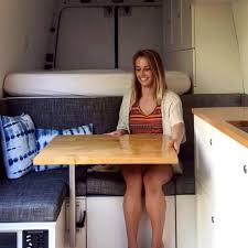 Joe Devon Vanlife On Instagram Countertop And Tabletop Are Installed Our Lagun Table Mount Is Amazing And Swivels So We Can Mo Countertops Devon Joes