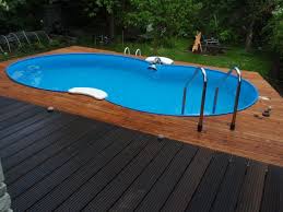Stahlwandpool Mit Holzumrandung Pool Gartenpools Stahl