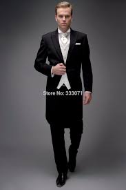 Black And Gold Mens Wedding Suit Custom Made Slim Fit Groom Tuxedos Best Man Suit Notch Lapel Groomsman Men Wedding Party Tail Coat Jacket Pants V Wedding Suits Men Groom Tuxedo Tuxedo For Men