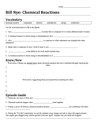 Some of the worksheets displayed are bill nye the science guy light and color bill nye the science guy light optics bill nye light optics work answers light and optics with answer key bill nye chemical reactions grade 6 science electricity bill nye phases of matter. Bill Nye Chemical Reactions Answer Key Fill Out And Sign Printable Pdf Template Signnow