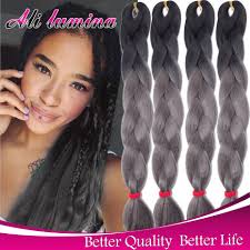 Black And Gray Ombre Braiding Hair Ombre Two Tone Kanekalon Jumbo Braid Hair Grey Gray Kanekalon Jumbo Synthetic Black Hair Extensions Kanekalon Braiding Hair Hair Styles